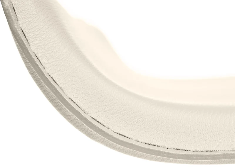 Tabouret de bar x1 avec repose-pieds siège pivotant à 360° design simple PVC crème et métal chromé 10_0004800