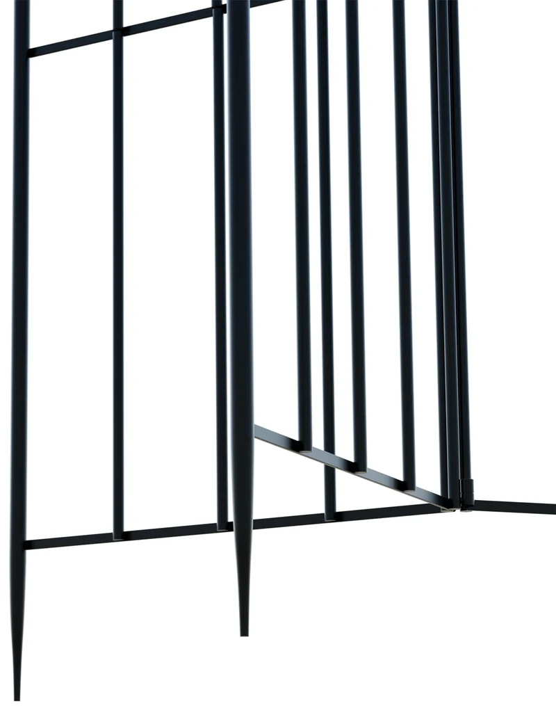 Treillis de jardin décoratif en métal noir support élégant pour plantes grimpantes style ancien 10_0008919