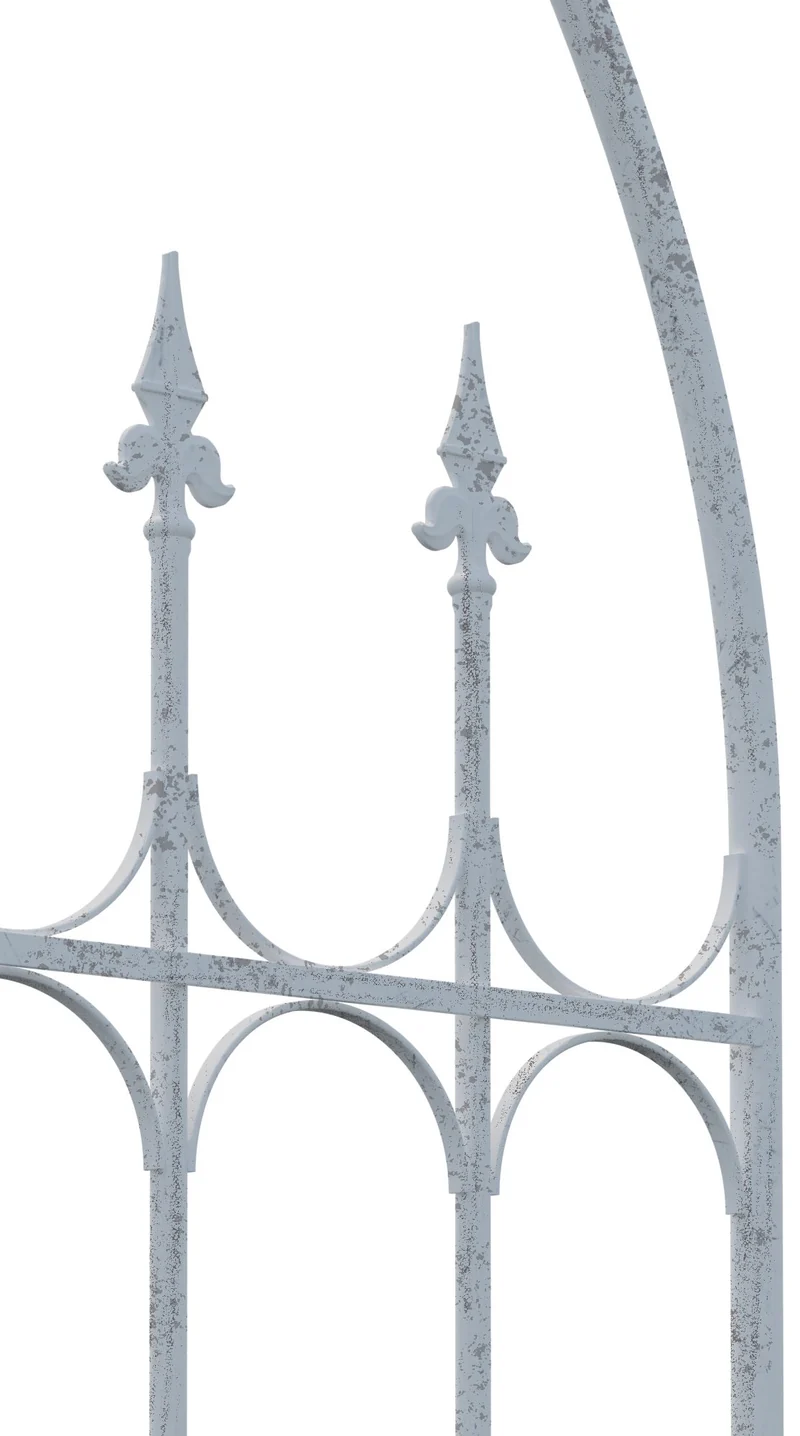 Treillis de jardin décoratif en métal blanc vieilli support élégant pour plantes grimpantes style ancien 10_0008917