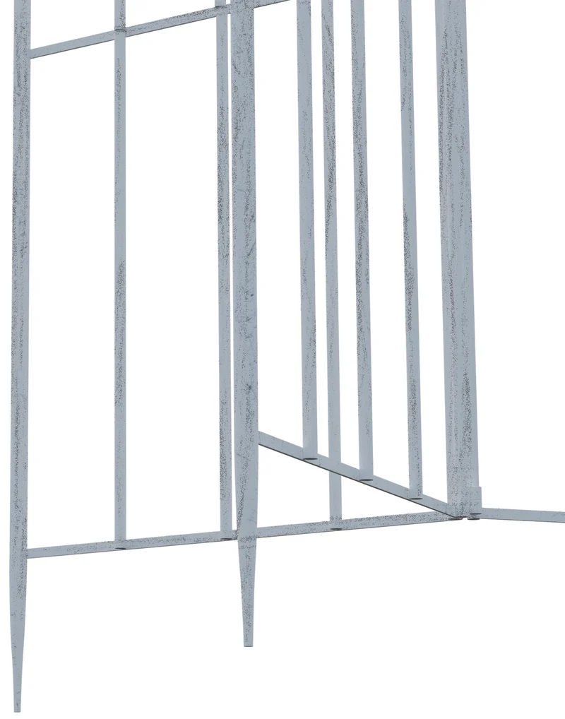 Treillis de jardin décoratif en métal blanc vieilli support élégant pour plantes grimpantes style ancien 10_0008917