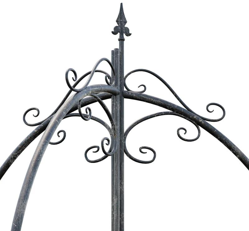 Treillis de jardin décoratif en métal bronze support élégant pour plantes grimpantes style ancien 10_0008916