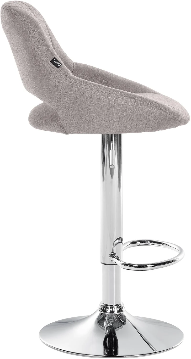 Lot de 2 tabourets de bar avec repose-pieds pivotant et réglable en tissu gris et métal TDB10809