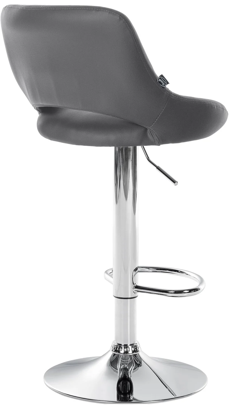 Lot de 2 tabourets de bar avec repose-pieds en forme d'arc assise en similicuir gris cadre en métal TDB10752