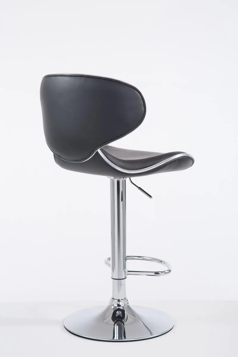 Tabouret de bar chaise de bar hauteur réglable avec repose pieds en synthétique noir et métal 10_0000077