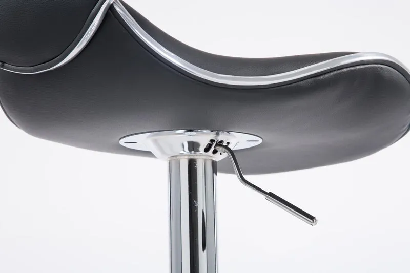 Tabouret de bar chaise de bar hauteur réglable avec repose pieds en synthétique noir et métal 10_0000077