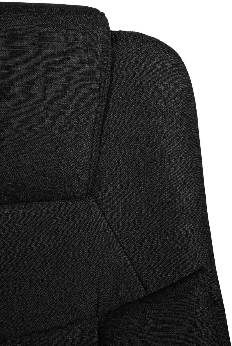 Fauteuil de bureau ergonomique est confortable en tissu noir et métal chromé 10_0002386