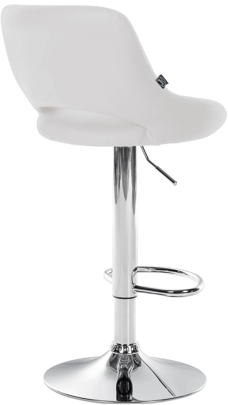 Lot de 2 tabourets de bar avec repose-pieds en forme d'arc assise en similicuir blanc cadre en métal TDB10754