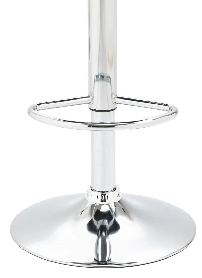 Tabouret de bar x1 en velours rembourré gris foncé base trompette métal chromée TDB10425