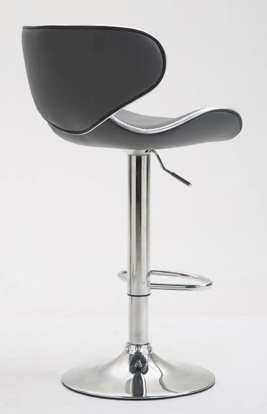 Tabouret de bar chaise de bar x2 hauteur réglable avec repose pieds en synthétique gris et métal TDB10131