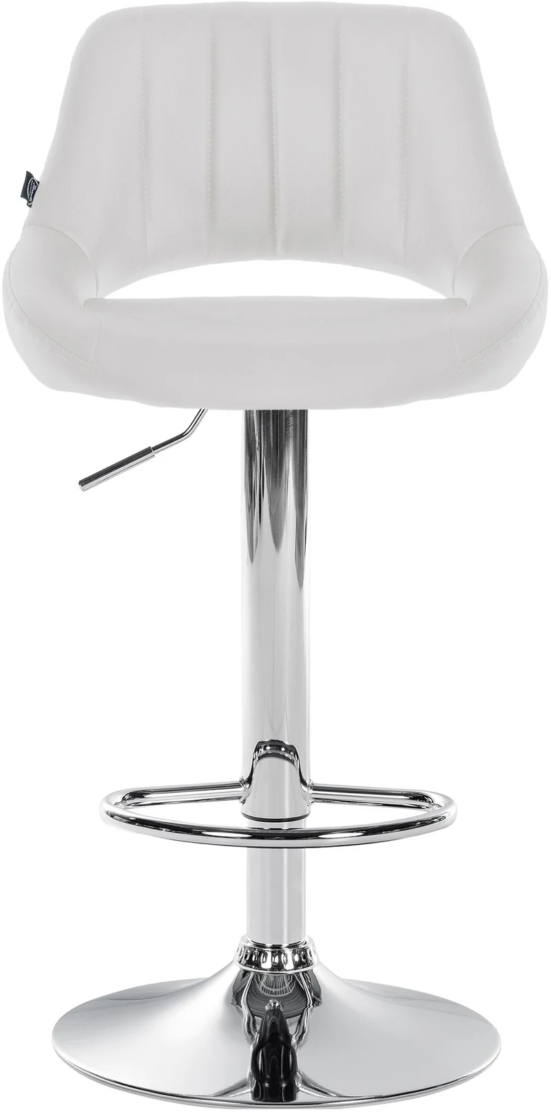 Tabouret de bar x1 avec repose-pieds pivotant et réglable en PVC blanc et métal 10_0005213