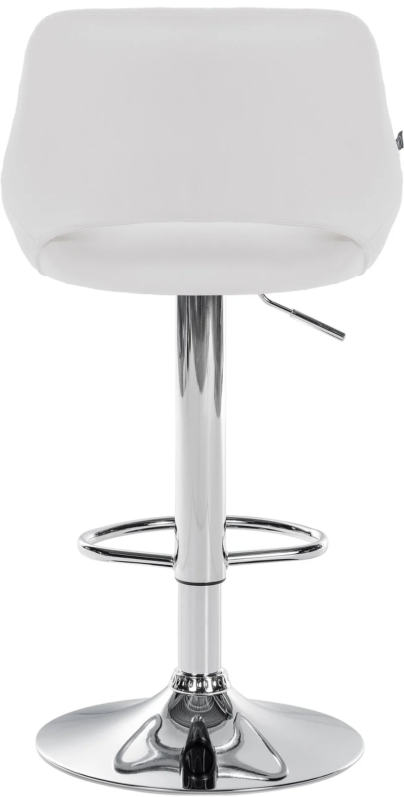 Tabouret de bar x1 avec repose-pieds pivotant et réglable en PVC blanc et métal 10_0005213
