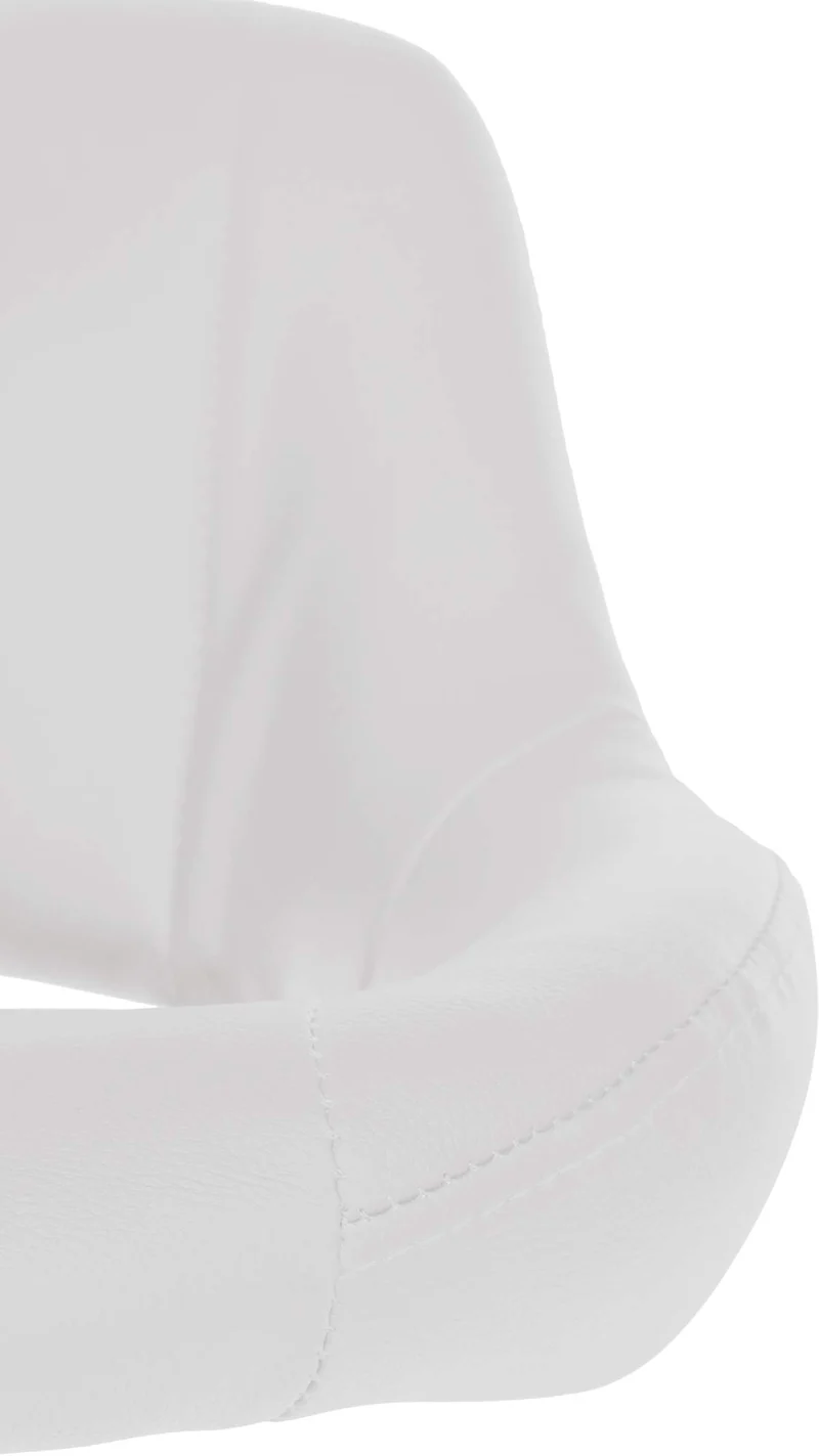 Tabouret de bar x1 avec repose-pieds pivotant et réglable en PVC blanc et métal 10_0005213