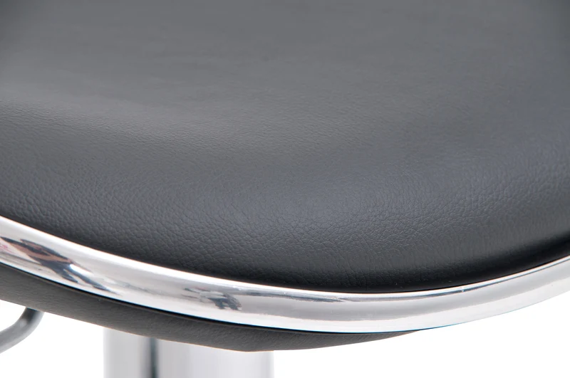 Lot de 2 tabourets de bar en synthétique gris pieds métal chromé pivotant et hauteur réglable TDB10306