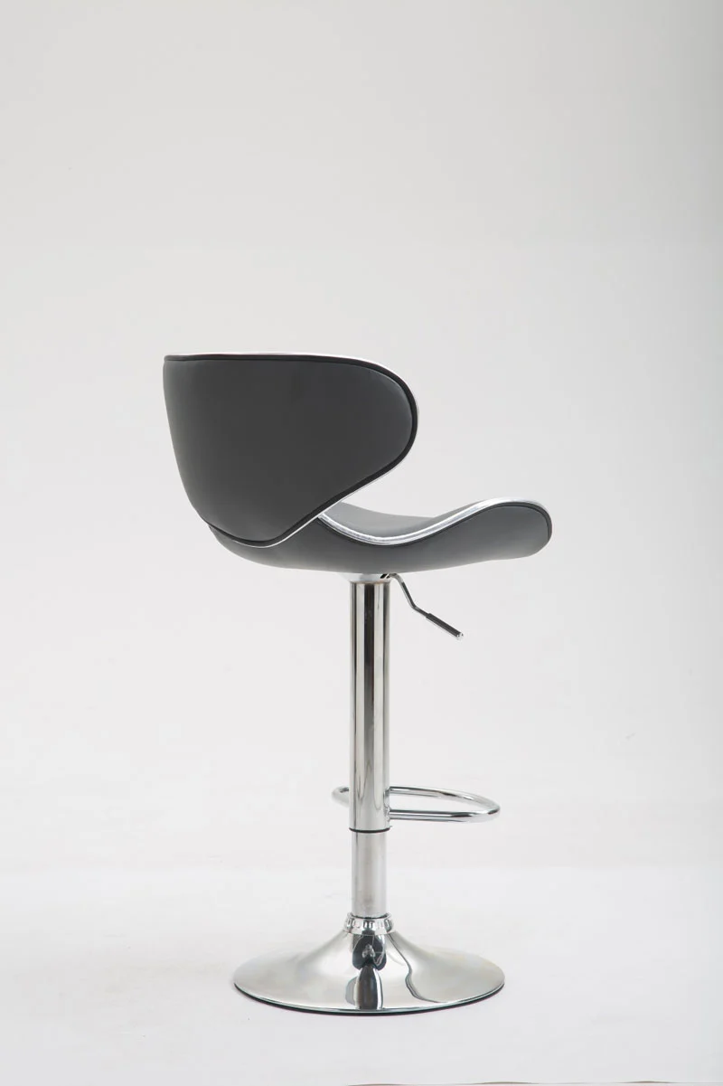 Tabouret de bar chaise de bar hauteur réglable avec repose pieds en synthétique gris et métal 10_0000114