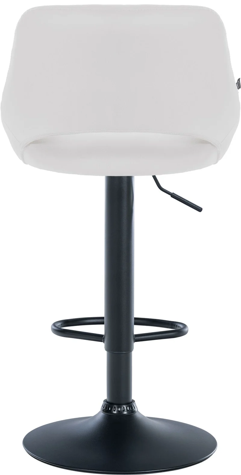 Lot de 2 tabourets de bar chaises hautes réglables en PVC blanc dossier ajouré et pied métal noir 10_0006491