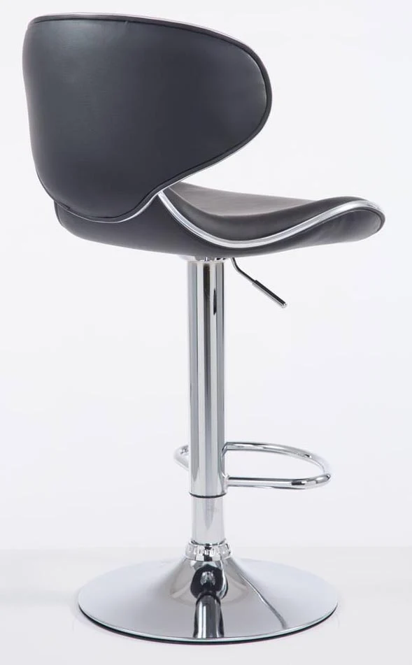 Tabouret de bar chaise de bar x2 hauteur réglable avec repose pieds en synthétique noir et métal TDB10122