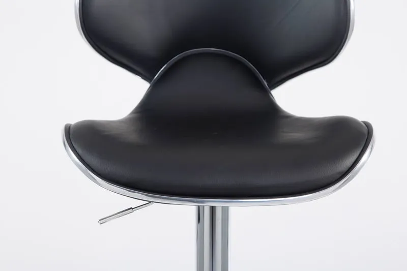 Tabouret de bar chaise de bar x2 hauteur réglable avec repose pieds en synthétique noir et métal TDB10122
