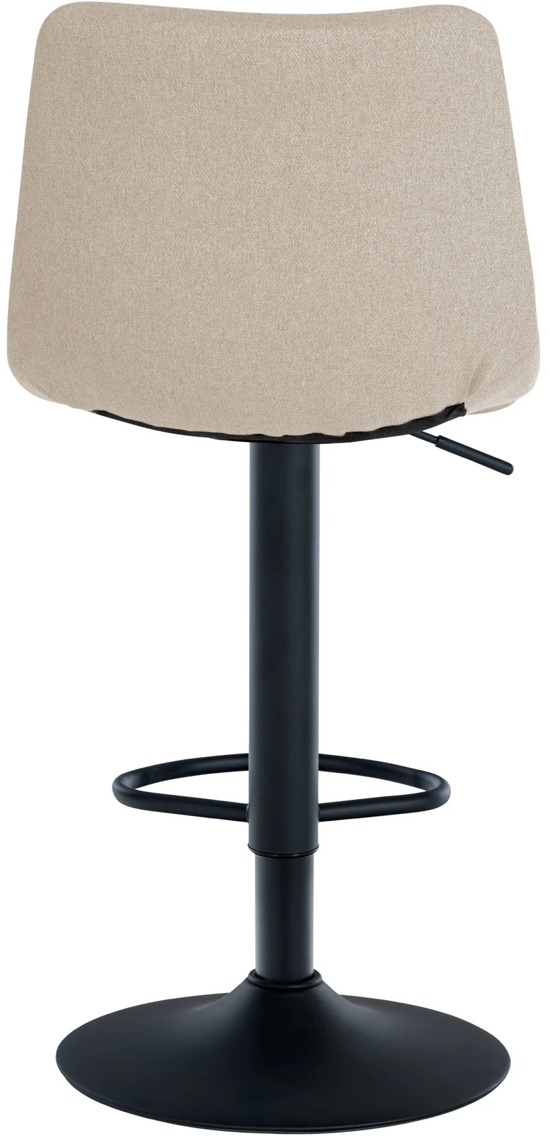 Tabouret de bar x1 moderne en tissu crème motif matelassé piètement trompette métal noir 10_0005958