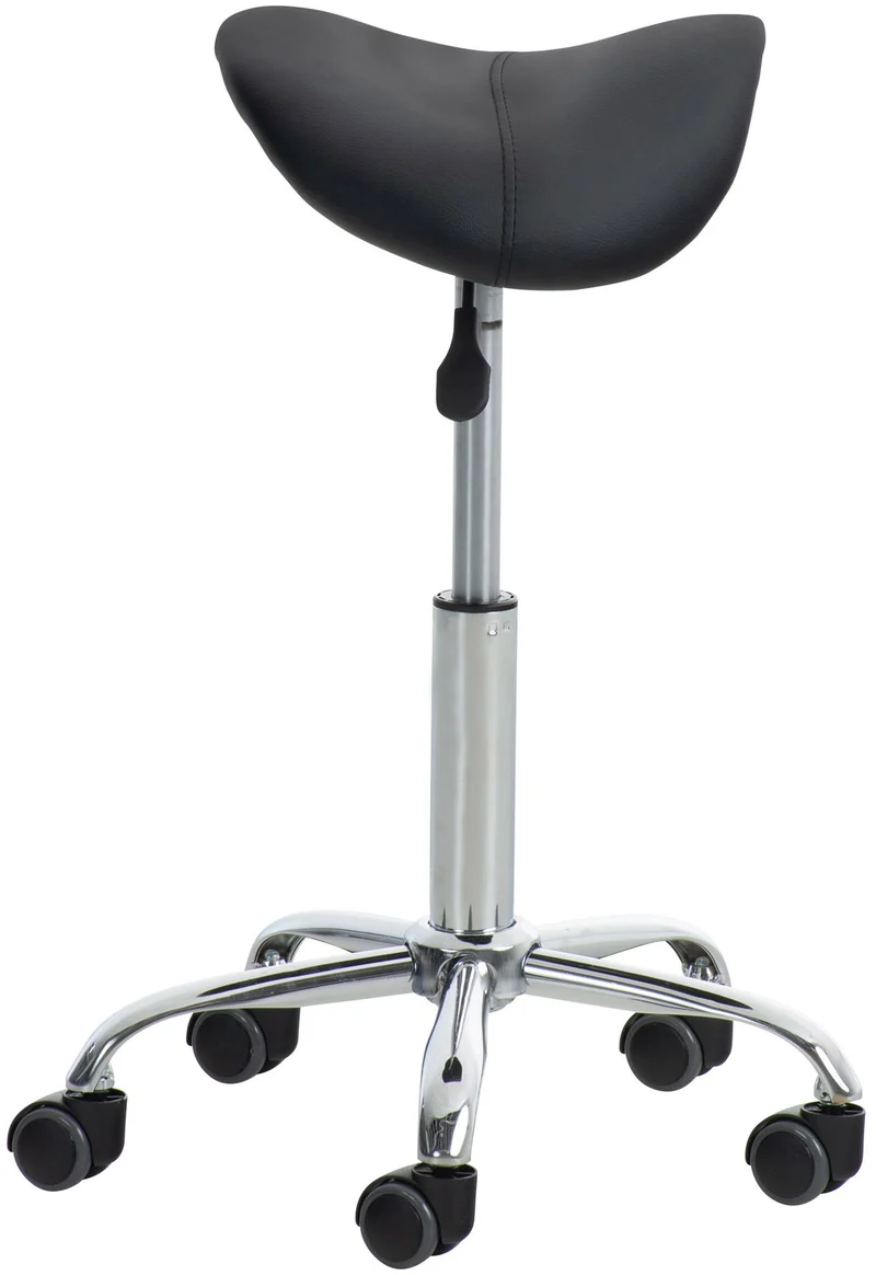 Lot de 2 tabourets de travail cabinets médicaux les salons de beauté en métal chromé assise en PVC noir 10_0002348