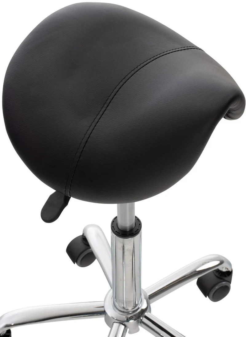 Lot de 2 tabourets de travail cabinets médicaux les salons de beauté en métal chromé assise en PVC noir 10_0002348