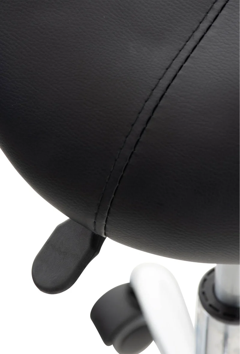 Lot de 2 tabourets de travail cabinets médicaux les salons de beauté en métal chromé assise en PVC noir 10_0002348