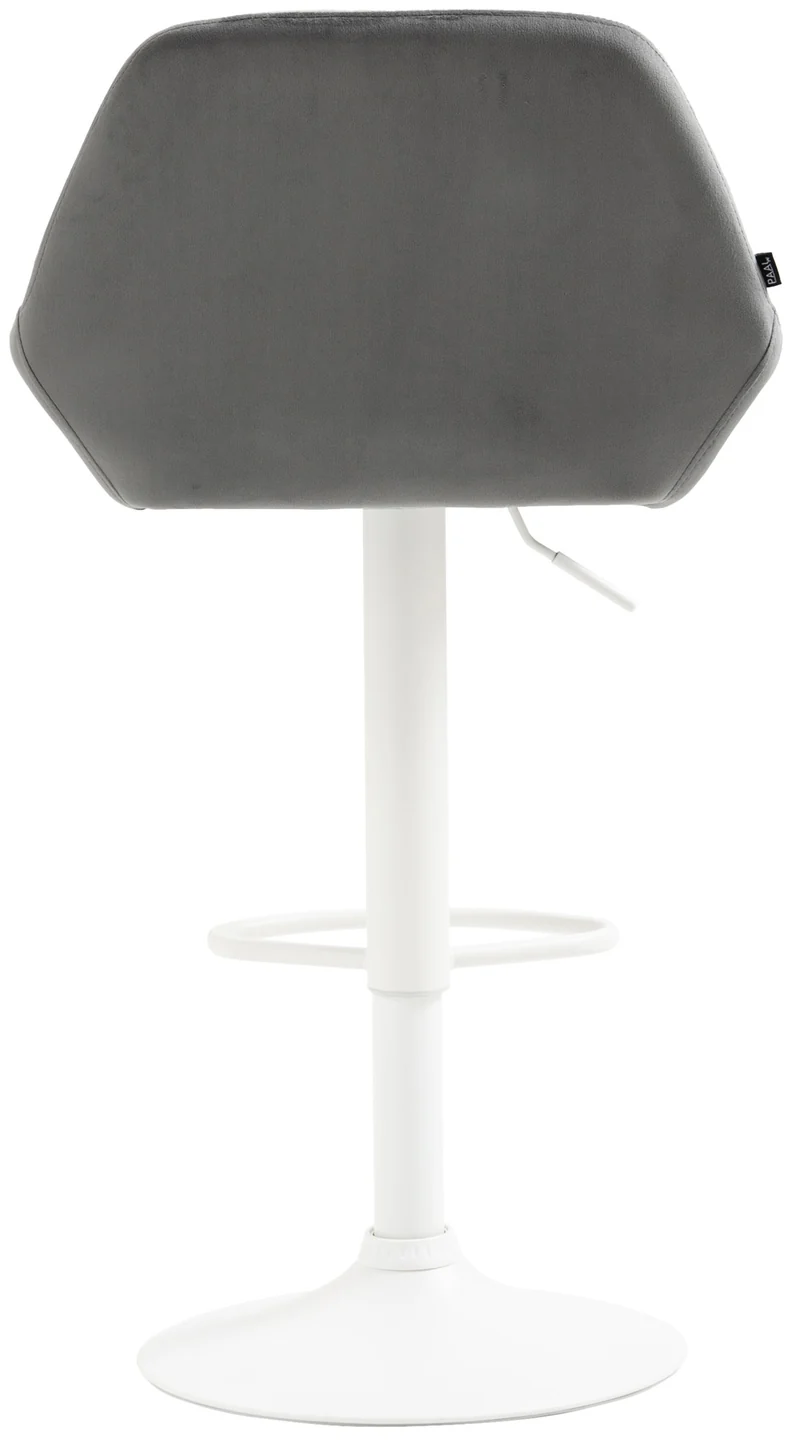 Lot de 2 tabourets de bar repose-pieds en forme d'arc en métal chromé assise en velours gris 10_0004033
