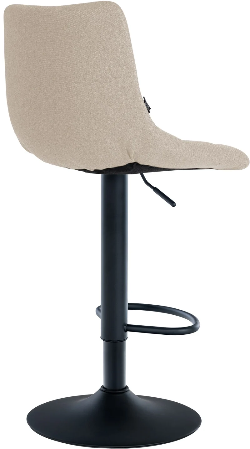 Lot de 2 tabourets de bar en tissu crème base en trompette réglable en hauteur et repose-pieds TDB10615