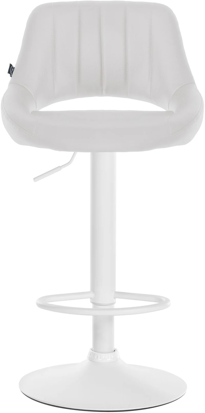 Tabouret de bar chaise haute x1 réglables en PVC blanc dossier ajouré et pied métal blanc 10_0006100