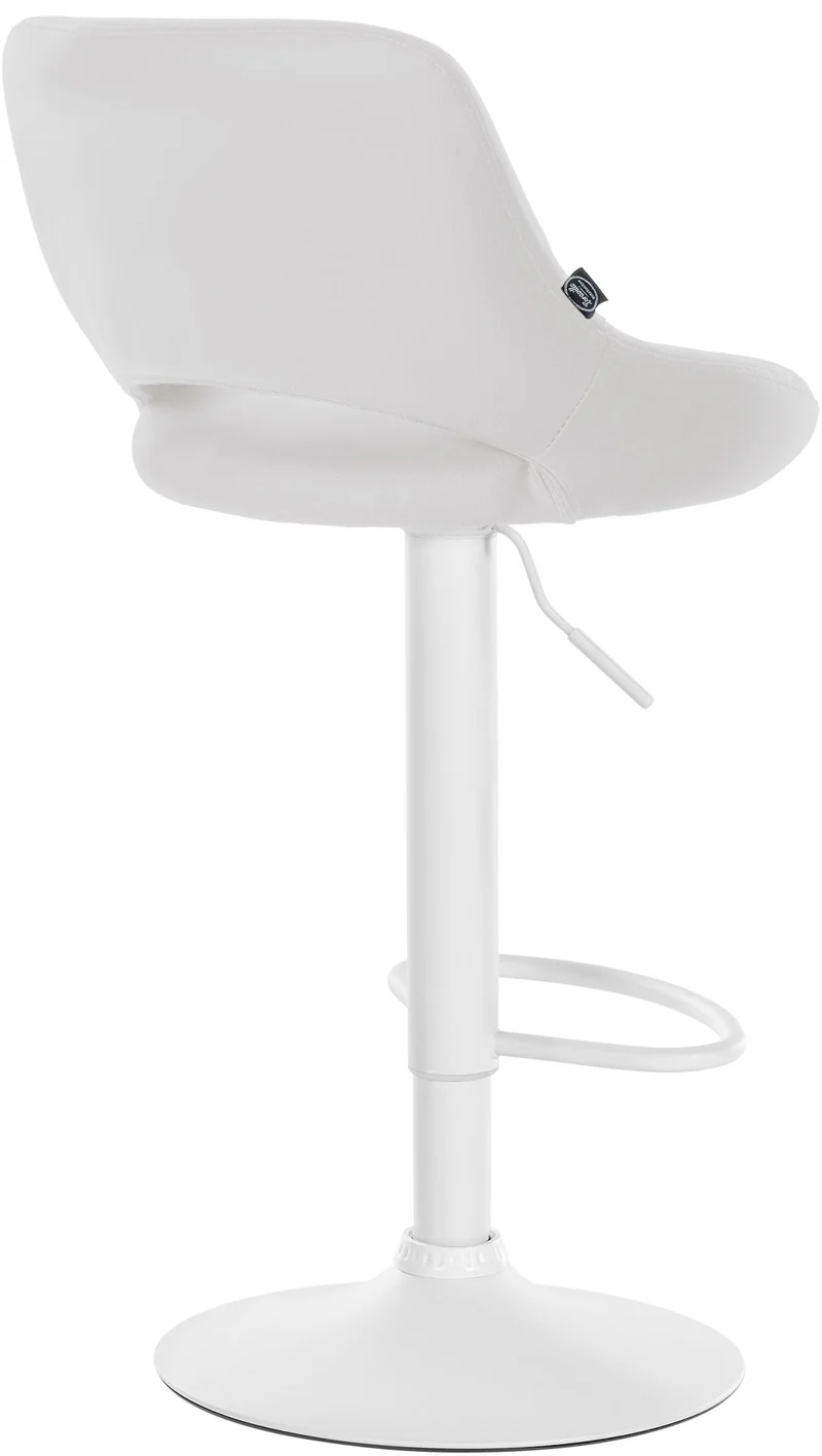 Tabouret de bar chaise haute x1 réglables en PVC blanc dossier ajouré et pied métal blanc 10_0006100