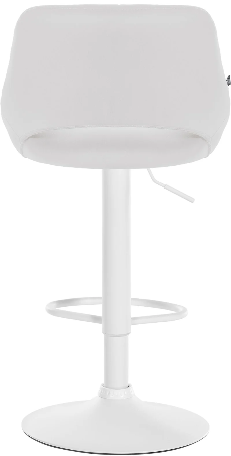Tabouret de bar chaise haute x1 réglables en PVC blanc dossier ajouré et pied métal blanc 10_0006100