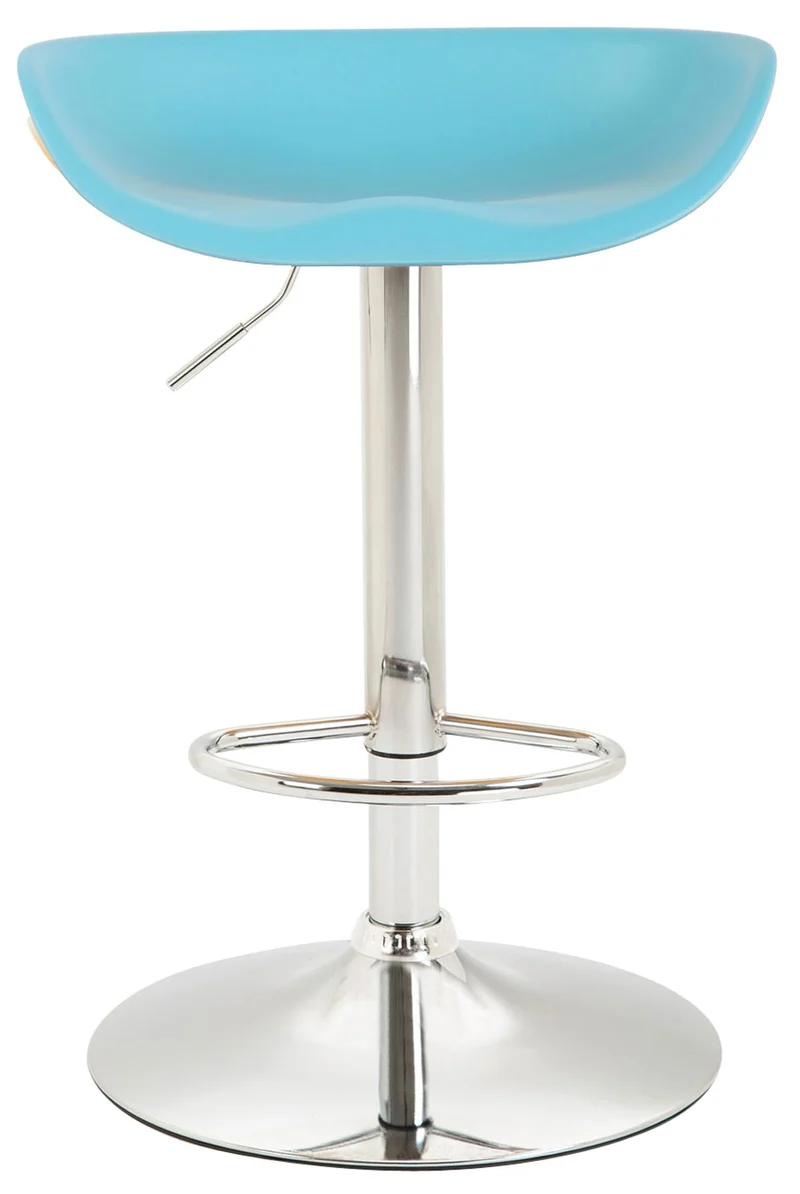 Lot de 2 tabourets de bar assise réglable en hauteur et pivotant en plastique bleu pieds tulipe en métal chromé avec repose-pieds TDB10269