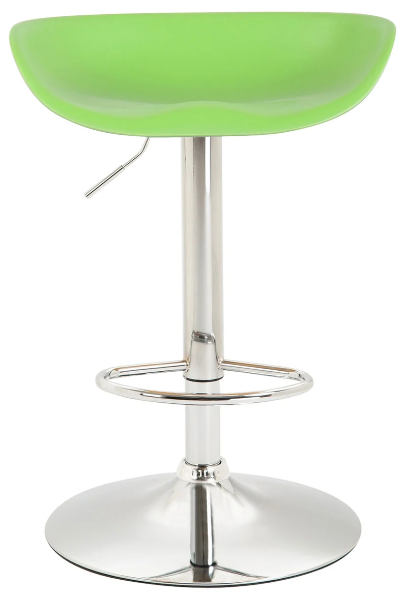 Lot de 2 tabourets de bar assise réglable en hauteur et pivotant en plastique vert pieds tulipe en métal chromé avec repose-pieds TDB10272