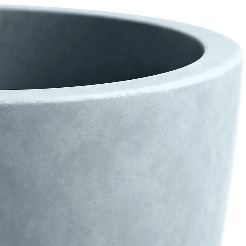 Lot de 2 pots de fleurs en argile fibreuse gris résistants aux intempéries 10_0007956