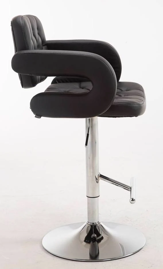 Lot de 2 tabourets de bar capitonné en synthétique noir accoudoirs repose-pieds design moderne TDB10497