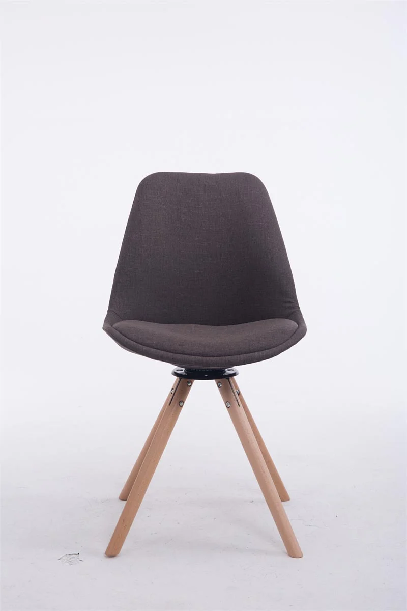 Chaise de salle à manger x1 chaise visiteur assise pivotant à 360° en tissu gris foncé piètement en bois rond clair 10_0008316