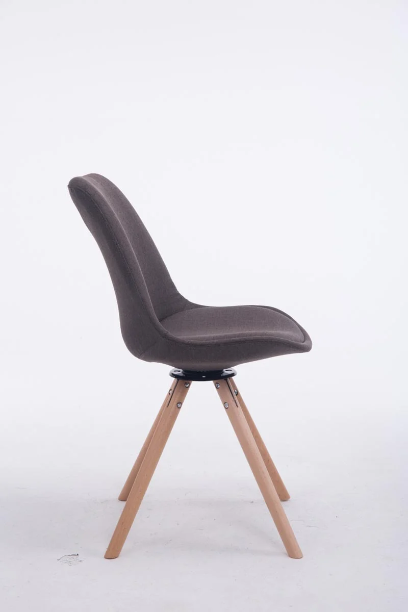 Chaise de salle à manger x1 chaise visiteur assise pivotant à 360° en tissu gris foncé piètement en bois rond clair 10_0008316