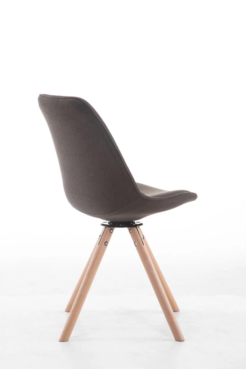 Chaise de salle à manger x1 chaise visiteur assise pivotant à 360° en tissu gris foncé piètement en bois rond clair 10_0008316
