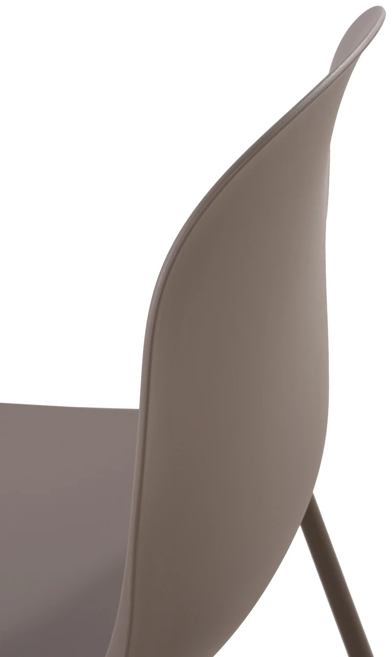 Lot de 2 chaises de jardin empilable en plastique taupe et cadre robuste à quatre pieds en acier 10_0007751