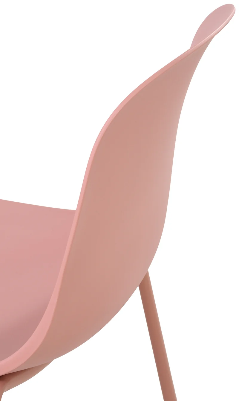 Lot de 2 chaises de jardin empilable en plastique rose et cadre robuste à quatre pieds en acier 10_0007637