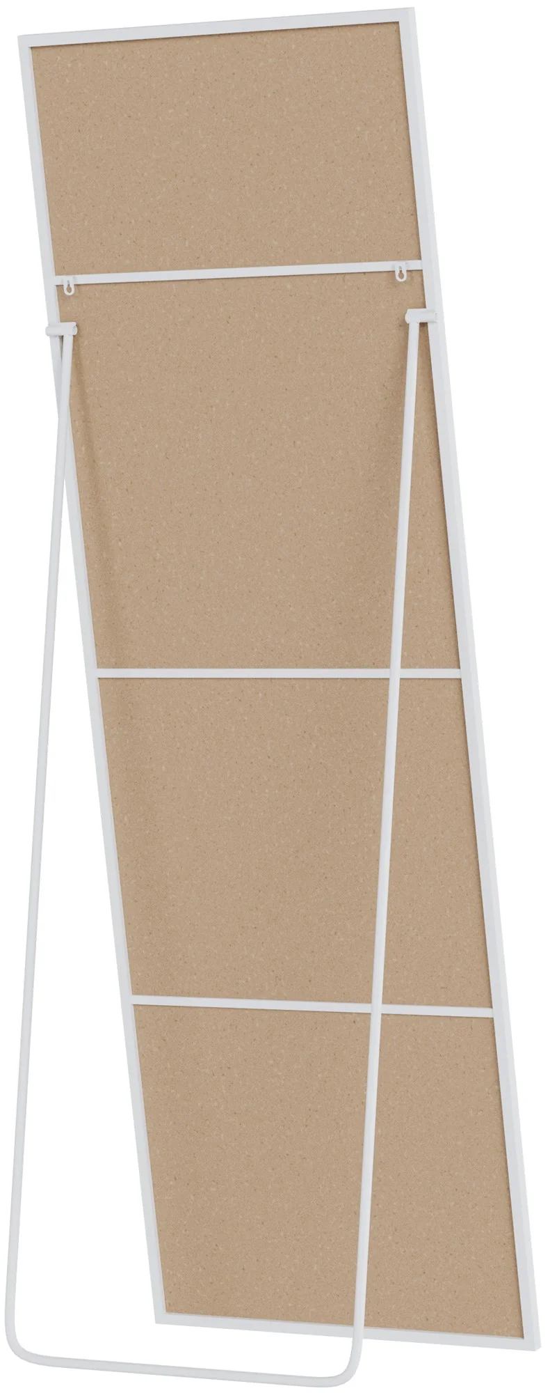 Miroir pleine longueur sur pied et mural cadre métal blanc mat design épuré 150x50 cm 10_0008799
