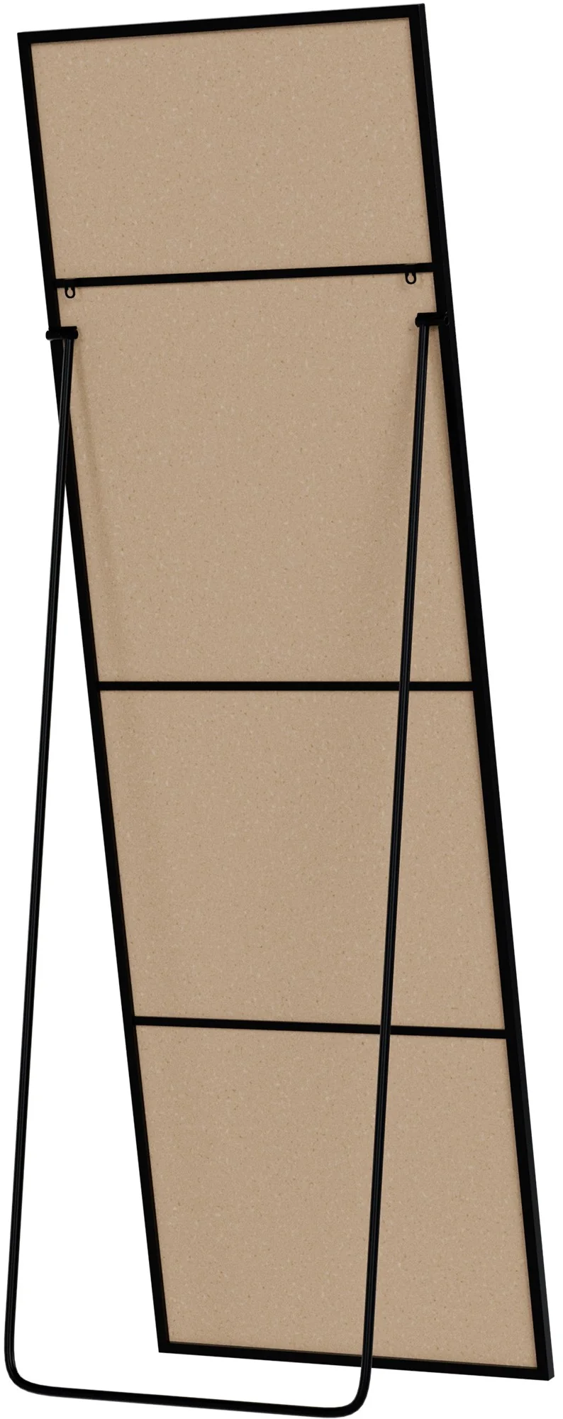 Miroir pleine longueur sur pied et mural cadre métal noir mat design épuré 150x50 cm 10_0008395