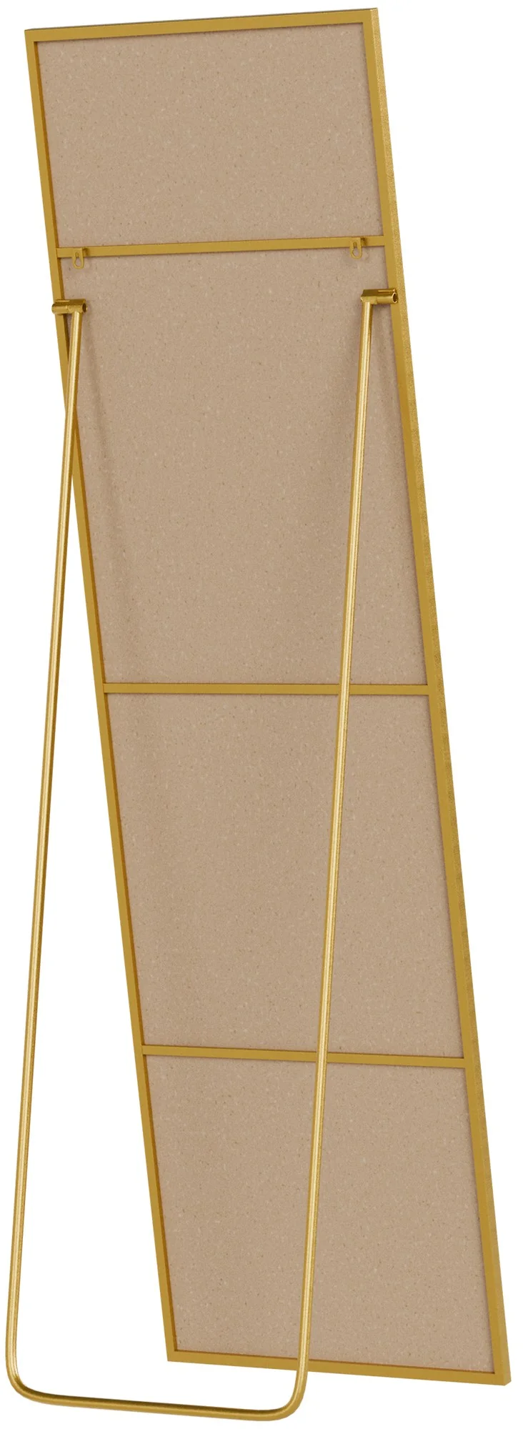 Miroir pleine longueur sur pied et mural cadre métal doré brillant design épuré 140x40 cm 10_0008391