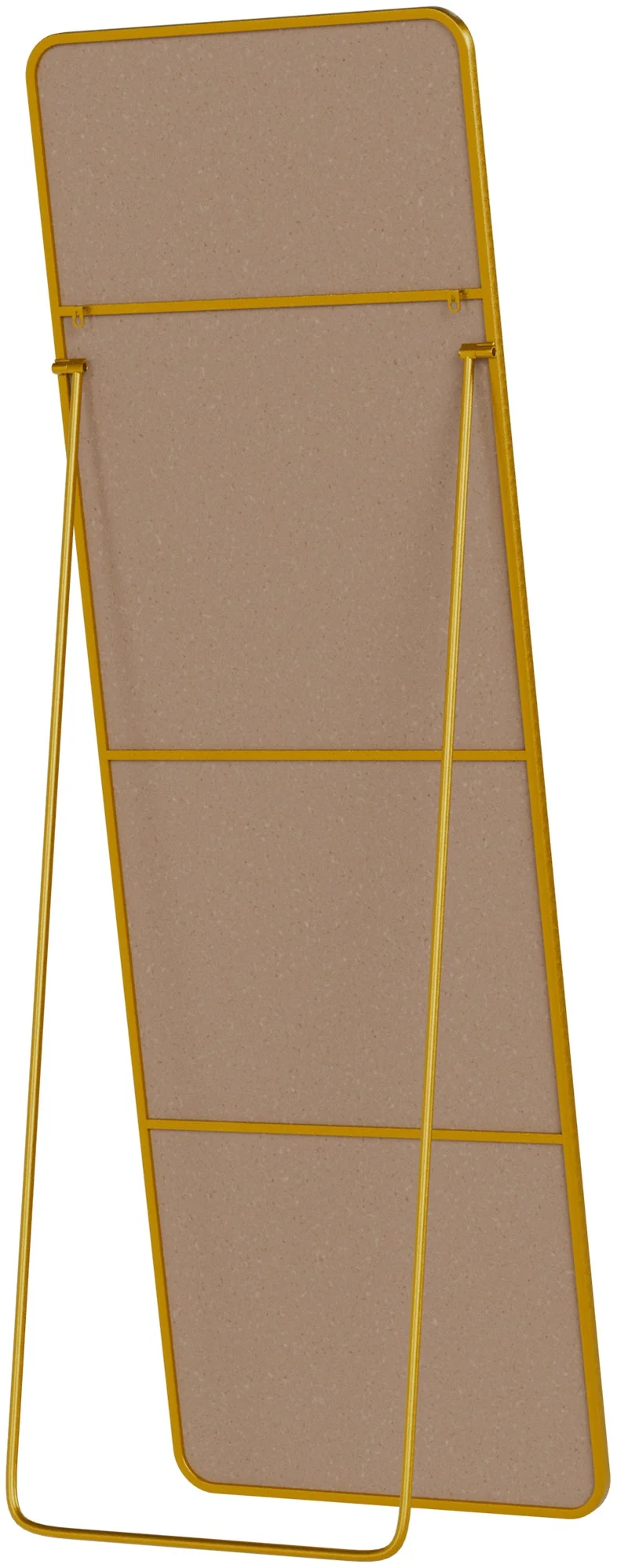 Miroir pleine longueur sur pied ou mural cadre métal doré brillant design épuré 150x50 cm 10_0008380