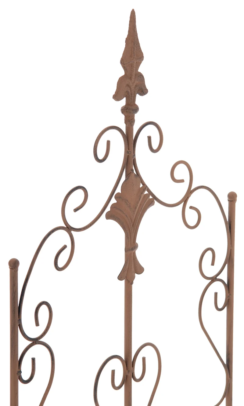 Treillis décoratif de jardin 122x35 cm en métal marron vieilli support élégant pour plantes grimpantes 10_0003867