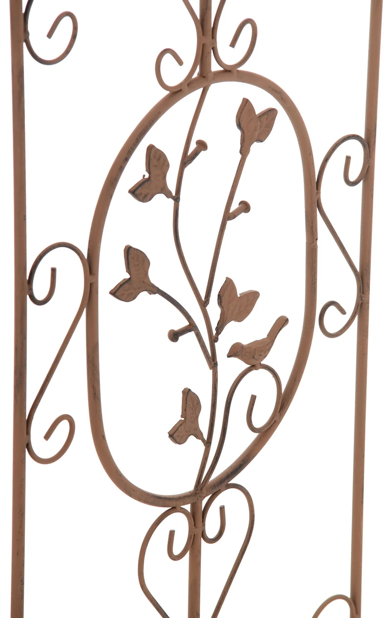 Treillis décoratif de jardin 122x35 cm en métal marron vieilli support élégant pour plantes grimpantes 10_0003867