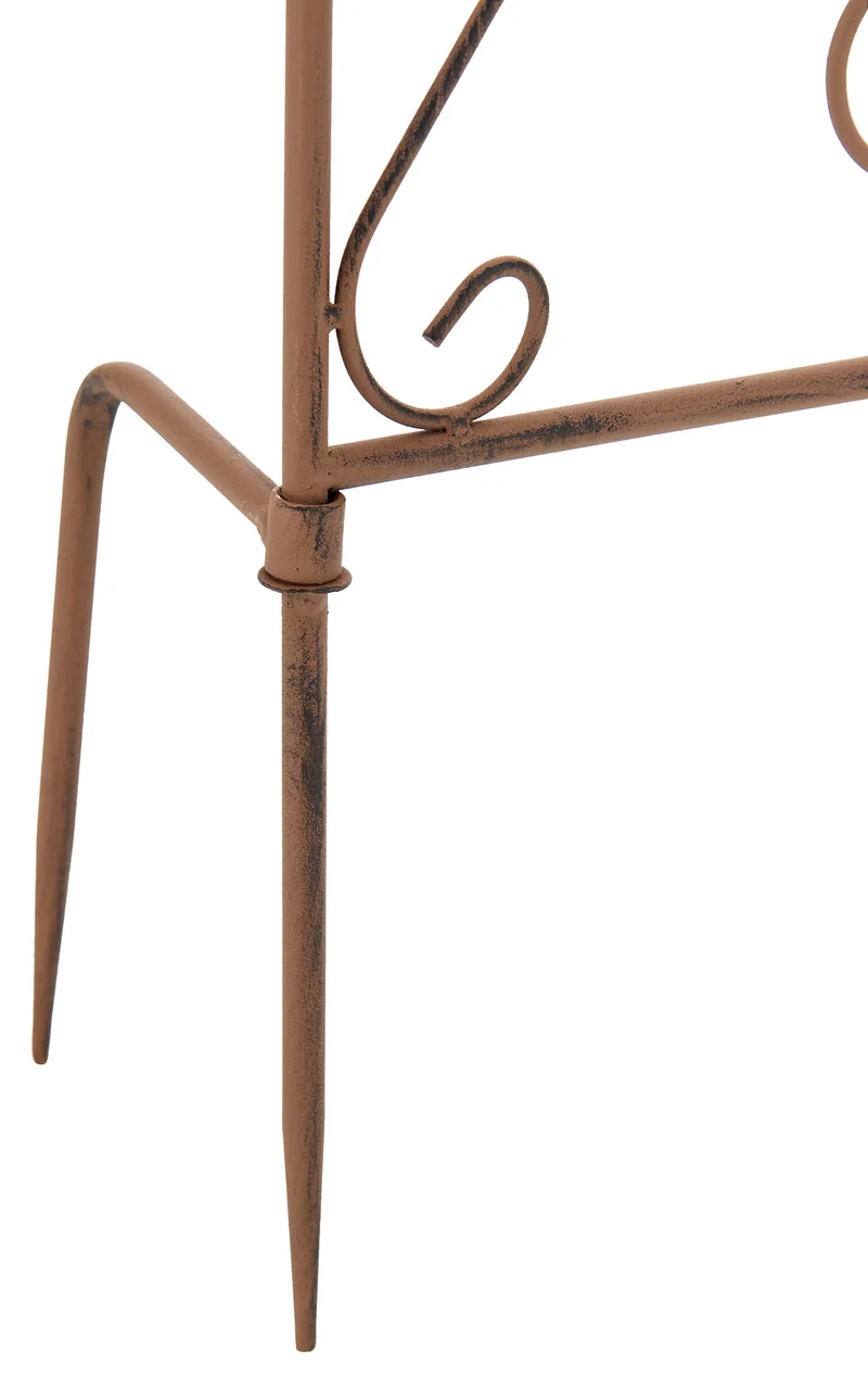 Treillis décoratif de jardin 122x35 cm en métal marron vieilli support élégant pour plantes grimpantes 10_0003867