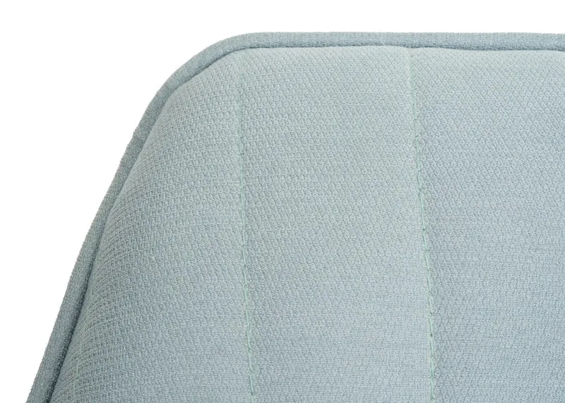 Chaise de salle à manger x1 avec accoudoir rotatif en tissu vert menthe pieds en fer blanc 04_0006324