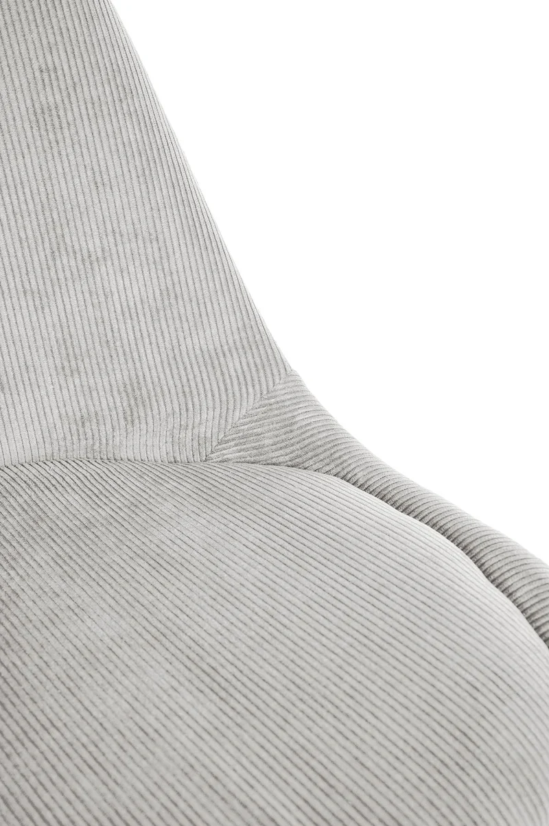 Chaise de salle à manger x1 design scandinave en velours côtelé gris et pieds en bois clair 10_0007270
