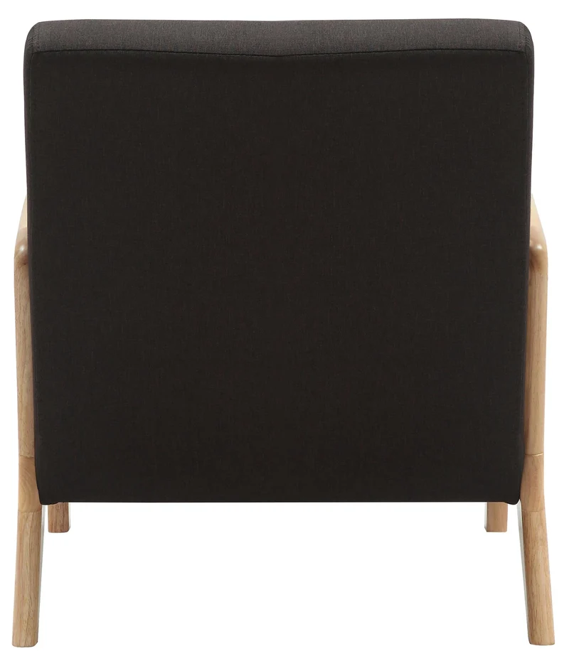 Fauteuil design scandinave en bois clair avec coussins rembourrés marron– Confort naturel 10_0008232