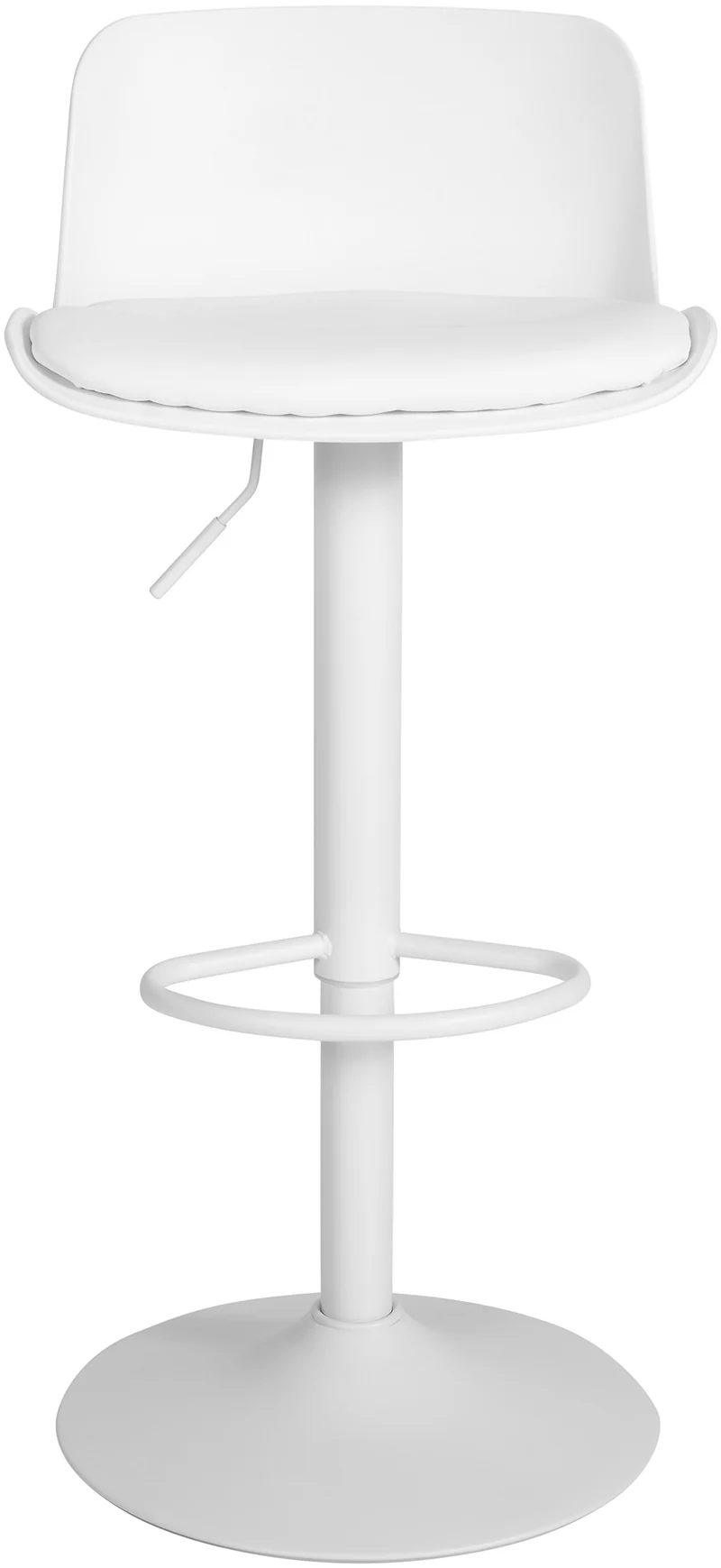 Lot de 2 tabourets de bar hauteur réglable et siège pivotant avec siège en plastique blanc métal blanc 10_0006616